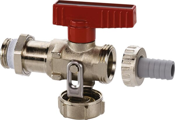 KFE-Kugelhahn PN 16 Lang mit Flügelgriff Durchgang vernickelt 1/2