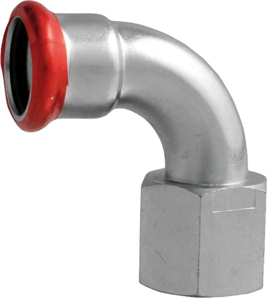 C-Stahl Pressfitting M-Kontur Übergangsbogen 90° mit IG 18mm x1/2
