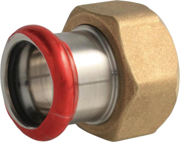 C-Stahl Pressfitting M-Kontur Anschlussverschr. mit EPDM- Flachd. für Verschr.G1 1/2-35