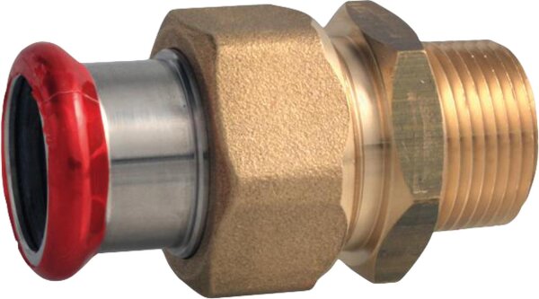 C-Stahl Pressfitting M-Kontur Durchgversch. mit Aussengew. flachdichtend 28-R1