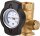 Pumpenflanschkugelhahn TK, Thermometer blau, DN25(1")IG x DN25(1") Flansch