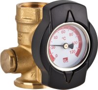 Pumpenflanschkugelhahn TKS, Thermometer rot DN25(1")...