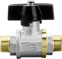 Messingkugelhahn AG/AG 3/4" mit Alu-Flügelgriff