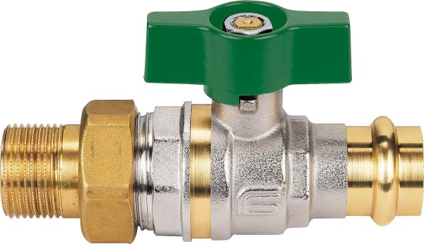 Messingkugelhahn Verschraubung Press Fitting mit Flügelgriff 18 x 1/2"