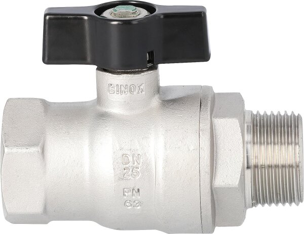Edelstahlkugelhahn 1/4" AG/IG mit Flügelgriff