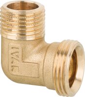 Winkel-Schraubverbinder AG x AG 3/4 AG x Eurok Messing blank