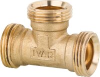 T-Stück AG x AG x AG 3 x Eurok Messing blank