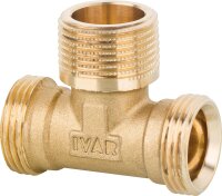 T-Stück AG x AG x AG EK x 3/4 AG x EK Messing blank