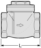 Rückschlagklappe mit Metall-Dichtung für große Durchflussmengen 1 1/4"