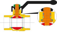Messingkugelhahn ASTER ACS IG/AG 1 1/2`` DVGW-zertifiziert mit grünem Aluminium Handhebel