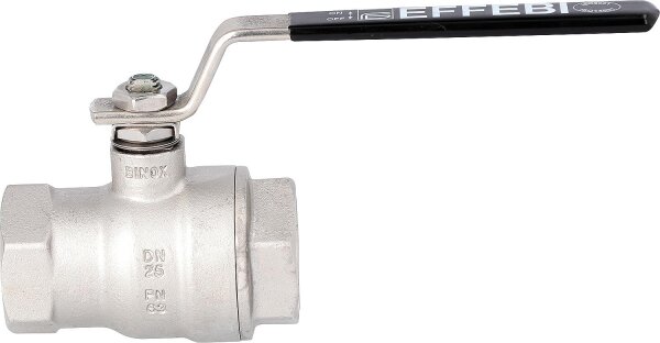 Edelstahlkugelhahn 1 1/2`` IG/IG mit Stahl-Handhebel