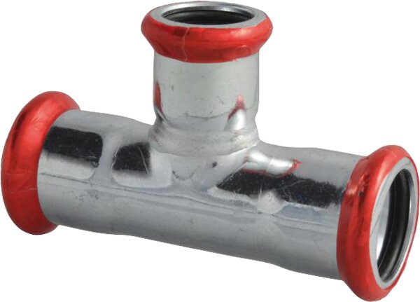 C-Stahl Pressfitting M-Kontur Red. T-Stück, DN 88,9 x DN 42 x DN 88,9