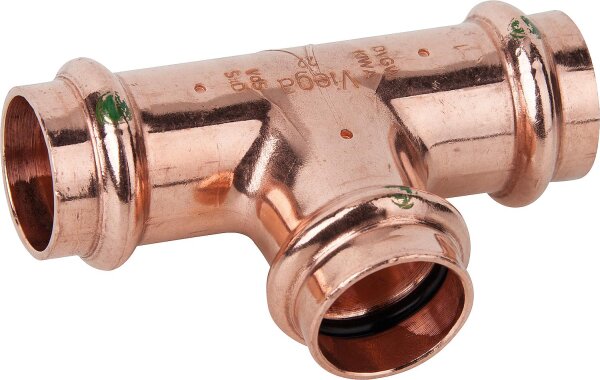 Profipress T-Stück Modell 2418 mit V-Contur d1-22 d2-22 d3-22