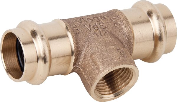 Sanpress T-Stück Modell 2217.2, mit V-Contur d1-35 d2-1/2 d3-35