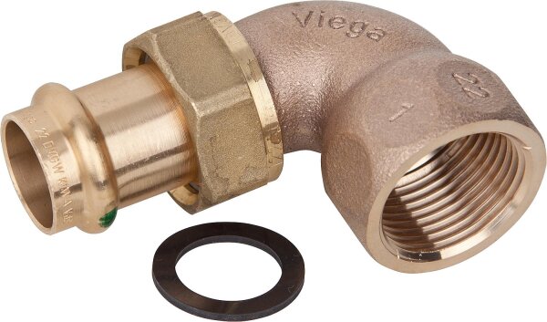 Sanpress Übergangsverschraubungs- winkel Modell 2255 mit V-Contur d-22x Rp-3/4 IG