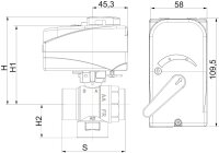 3/2-Wege Motor-Kugelhahn EMV 110 234/9FV0-K3/4" FF, DN20