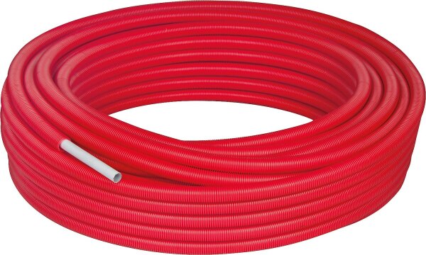 WS Mehrschichtverbundrohr PE-RT im Schutzrohr rot, 16 x 2mm, Rolle a 50m