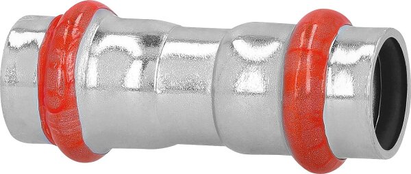 C-Stahl Pressfitting V-Kontur Muffe 15 mm