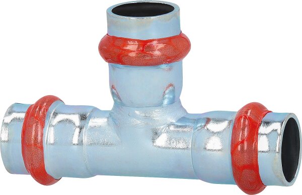 C-Stahl Pressfitting V-Kontur T-Stück 42 mm