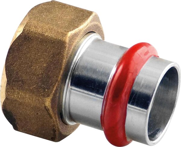 C-Stahl Pressfitting V-Kontur Halbe Verschraubung 28 mm x DN 32 (1 1/4")