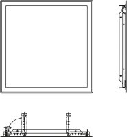 Revisionstür 200 x 200mm, RAL9016 mit2 Schnappverschlüssen
