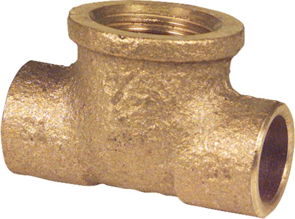 Rotgußlötfitting 4130g T-Stück Abgang mit IG,14mm x 1/2" x 14mm
