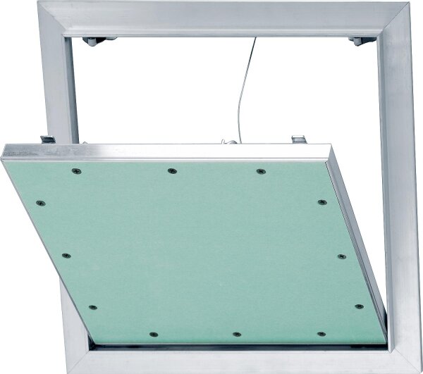 Revisionstür Alu-Star mit Fang- sicherung und 2x12,5mm GK-Platte Einbaumaß 300x300mm