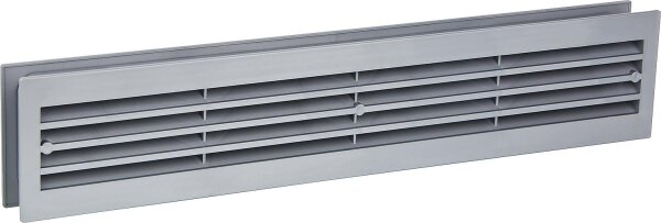 Kunststoff Lüftungsgitter Farbe Edelstahl Einbaumaß 434 x 90mm