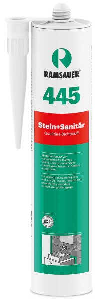 Neutralsilikon RAMSAUER 445 Stein + Sanitär [weiß] 310ml Kartusche