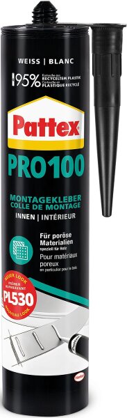 Dispersionskleber PATTEX PRO100 [weiß] 400g Kartusche