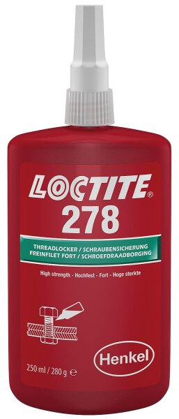 Schraubensicherung hochfest / vibrationsbeständig LOCTITE 278 grün, 50ml Dosierflasche