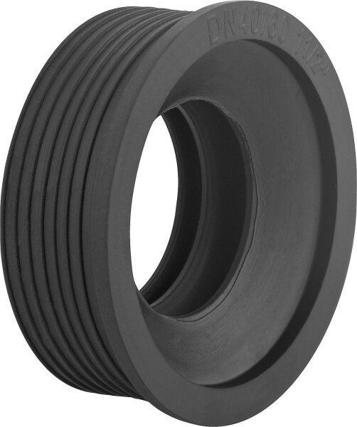 Gummi-Manschette Schwarz für PVC-Anschlussrohr Ø 59 mm NW 40/60 für 1 1/2"