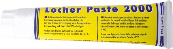 Locher-Paste 2000 / 250g Tube für Gas/Wasser DVGW in Verwendung mit Hanf