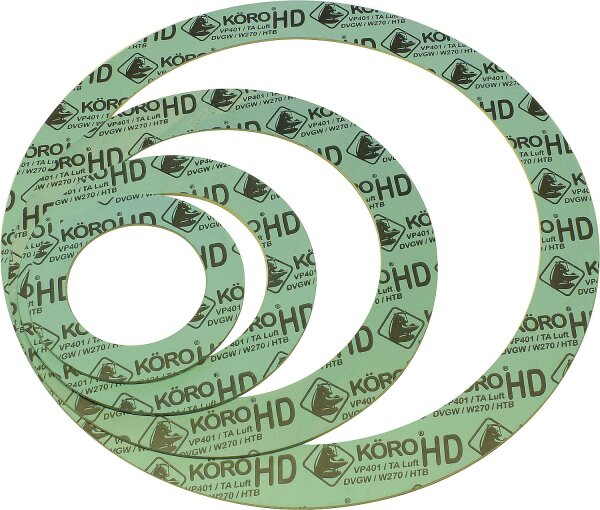 Asbestfreie Flanschdichtungen DIN 2632 DN 200, 200x268 mm lose