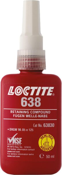 Fügeklebstoff hochfest (DVGW/NSF) LOCTITE 638, 50ml Dosierflasche
