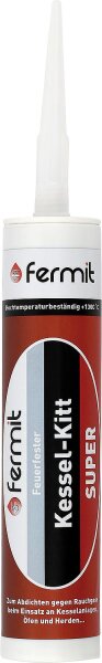 Kesselkitt Super FERMIT feuerfest bis +1.300 °C [schwarz] 310ml Kartusche