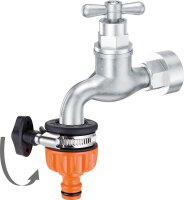 Wasserdieb-Hahnstück für glatte Ausläufe, D=15-20mm, mit Klemmanschluss