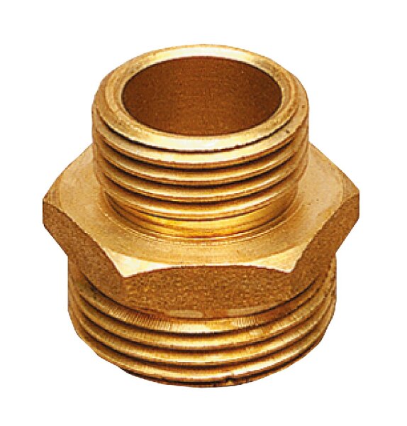 Gewindenippel Messing 1/2" AG x 3/8" IG