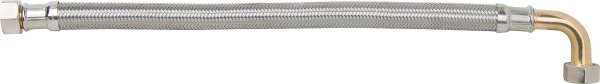 Panzerschläuche KTW-A mit Edelstahlumflechtung L=1500mm 3/8" IGÜ-Bogen x IGÜ