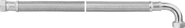 Panzerschläuche KTW-A mit Edelstahlumflechtung L=1000mm DN25 (1") IGÜ-Bogen x IGÜ