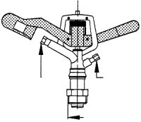 Kreisregner, Schwinghebel- Regner Messing