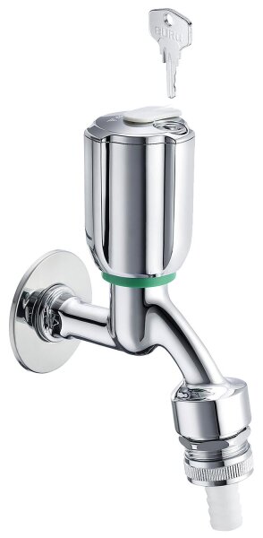 Schell Auslaufventil Secur abschließbar, mit RV u. RB DN15 1/2", chrom