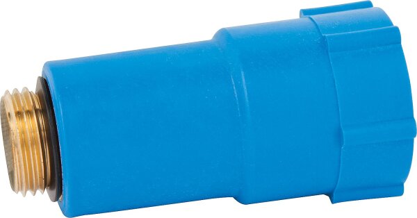 Baustopfen 3/4" mit Messinggewinde blau