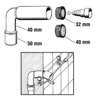 Universal-Siphonwinkel mit H-Nippel u.Schutzkappe f....
