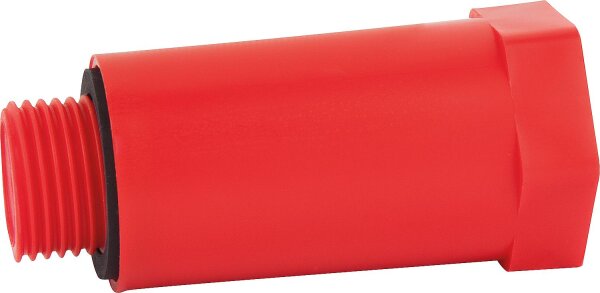 Baustopfen 1/2" mit Kunststoffgewinde rot