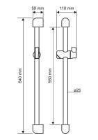 Brause-Set Luna 600 mm, 5 Strahlarten Ø 81 mm chrom