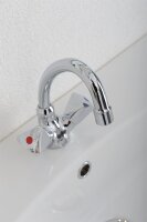 Zweigriff Waschtischmischer Etou Ausladung 134 mm versenkbare Kette chrom