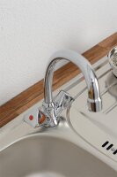 Zweigriff Spültischmischer Etou Schwenkauslauf Ausladung 204 mm verchromt