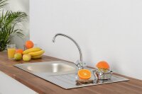 Zweigriff Spültischmischer Etou Schwenkauslauf Ausladung 204 mm verchromt