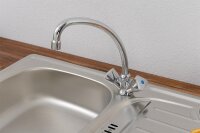 Zweigriff Spültischmischer Etou Schwenkauslauf Ausladung 204 mm verchromt